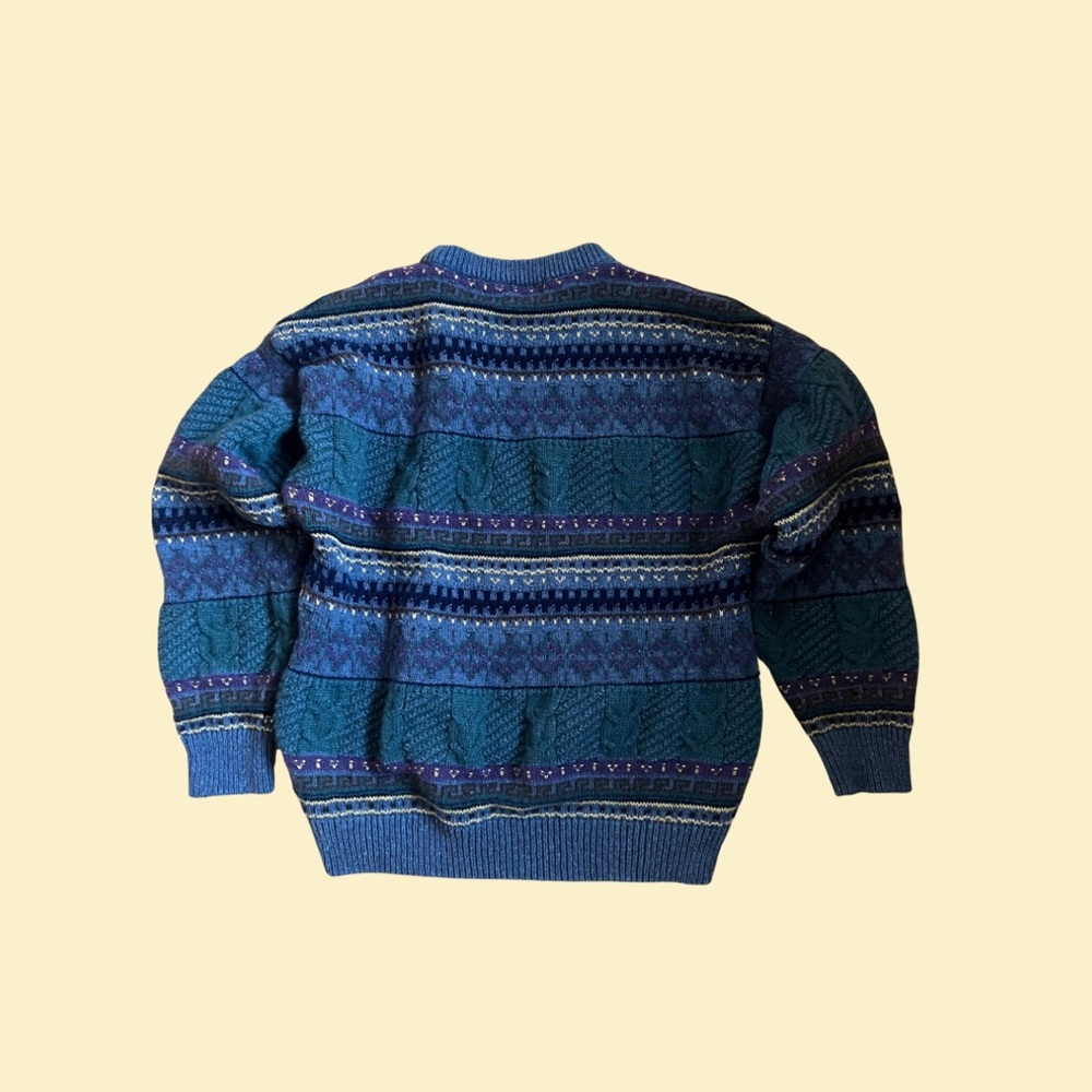 Vintage Royal Robbin Sweater | 90s Geometric Knit | Made in USA | Size L